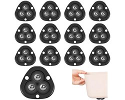 12 stuks - zelfklevende wielen – meubelwielen - kunststof draairollen - voor meubels en verhuisartikelen - 4.5×4.5cm - zwart