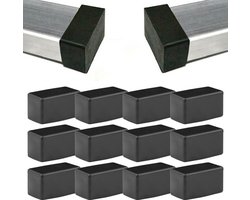 12 Stuks Zwarte Rubber Voetjes voor Meubels - Bescherming voor Vloeren, Tafel- en Stoelpootbeschermers voor Houten Vloeren (15x30mm)