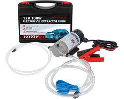 12 V 100 W olieafzuigpomp, brandstofpomp, motoroliewissel, diesel, overvulpomp, vloeistofafzuiger, geluidsarm, uitgerust met opbergdoos van kunststof