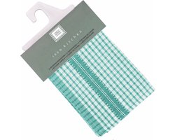 12 x Tiseco Home Studio - keukenhanddoek - AQUA - 45x70 cm - 100% katoen - Set van 12 stuks