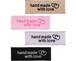 120 Stuks Handgemaakte Kledinglabels met Hartje - Stoffen Labels voor Naaien en Haken