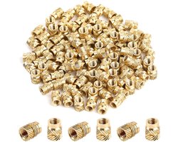 120 stuks M3 schroefdraadinzet 3D-druk schroefmoer printerschroeven messing kartelmoer schroefdraad inserts binnendraad inpersmoer inzetstukken voor 3D-drukdelen kunststof schaal