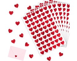 1200 rode zelfklevende hartstickers van papier, ideaal voor verjaardag, bruiloft en Valentijnsdag om cadeaus en kaarten feestelijk te versieren