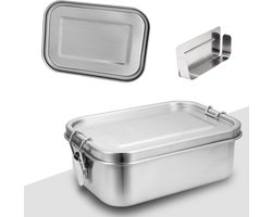 1200ml Lunchbox RVS Take a Break Broodtrommel - incl. divider - Roestvrij Staal - Brooddoos met Losse Compartimenten - Bento Box -lunchbox thermische container