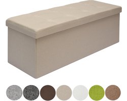 120L Opbergbank met Zitting - 110x38x38 Opvouwbare Bank - Gestoffeerde Opvouwbank met Opbergvak