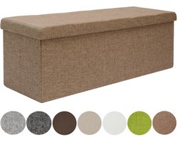 120L Opbergbank met Zitting - 110x38x38 Opvouwbare Bank - Gestoffeerde Opvouwbank met Opbergvak