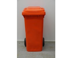 120Liter - Oranje Kunststof Kliko Afval Rolcontainer Mini container