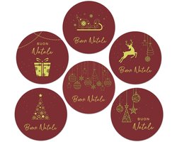 120pcs 4cm Self Adhesive Christmas Labels Round Christmas Stickers Gift Stickers Red Stickers Gold Scrapbooking Merry Christmas Reindeer Bags DIY Stickers Party Christmas