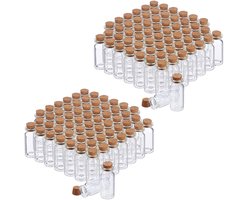 120x glazen flesje met kurk - mini glasflesjes - kleine glaasjes - flesjes