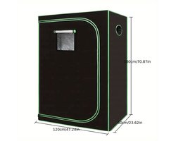 120x60x180cm Kweektent in huis Growtent Binnen Growbox om Planten te Kweken planten kweken Zwart&Groen Kweekkast Planten Dark Room Greenhouse Waterdicht