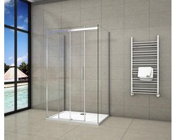 120x80x80cm,8 mm NANO glazen douchescherm 195 cm schuifdeur met 2 zijpanelen