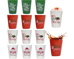 12pcs 450ml Kerstmis Herbruikbare Bekers - Rode Glazen voor Kinderen - Kerstfeest Decoratieve Bekers - Drankitems voor Kerstfeest