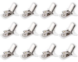 12Pcs Quilted Comforter Clips - Duvet Clips - Witte Gevoerde Klemmen - Dekbed Fixaties - Voorkomt Beweging van Dekbed in Dekbedovertrekken - Accessoires voor Bedlinnen