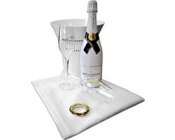 12st. Wijnkoeler servet gouden ring met klikring [Wijnkoelerservet - IJsemmer - Bierkoeler - Champagnekoeler - Champagne Emmer - Metaal - Wijn Drank Emmer - Zilver Staal - Horeca Accessoires]