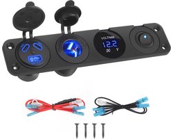 12V Autolader Schakelpaneel met QC3.0 USB en PD Type C voor Truck, Caravan en Boot