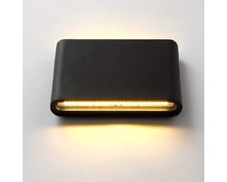 12W wandlamp voor binnen/buiten/wandlamp voor buiten/moderne LED-wandlamp voor gang, villa, keuken, hotel, trap, woonkamer, slaapkamer (zwart/warm wit)