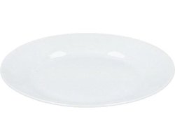 12x Dessert/gebaksbordjes wit porselein 18 cm - Kleine porseleinen bordjes - Tafel dekken