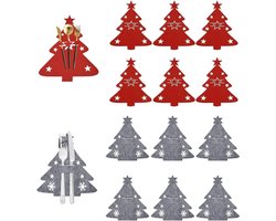 12x Feestelijke Bestekhouders in Kerstboomvorm voor Tafeldecoratie