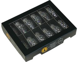 12x Glazen Dennenappel Hangers - Transparante Kerstboomversiering