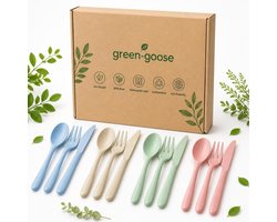 12x Herbruikbare Bestek Kunststof 16 cm | Duurzaam Campingservies | Picknickservies | Cutlery Set | Bestek Picknick- Multicolor