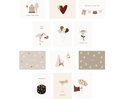 12x hippe gekleurde kaartjes (A6 formaat) - kaartjes om te versturen - kaartenset - kaartjes blanco - kaartjes met tekst - wenskaarten