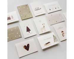 12x hippe gekleurde kerstkaarten (A6 formaat) - kerst kaarten om te versturen - kaartenset - kaartjes blanco - kaartjes met tekst - luxe kerstkaarten - feestdagenkaarten - kerstkaart - wenskaarten