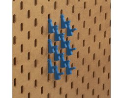 12x Naaispoelhouder - Enkelvoudig - Past op IKEA Skadis pegboards - Lichtblauw - Verticaal design - Set