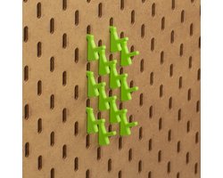 12x Naaispoelhouder - Enkelvoudig - Past op IKEA Skadis pegboards - Lichtgroen - Verticaal design - Set