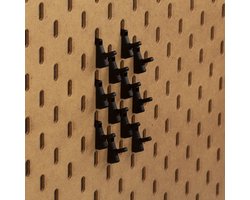 12x Naaispoelhouder - Enkelvoudig - Past op IKEA Skadis pegboards - Zwart - Verticaal design - Set