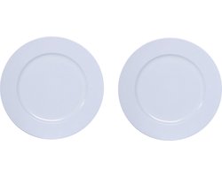 12x Ronde diner/kerstdiner borden/onderborden wit glimmend 33 cm - Onderborden / onderzet borden