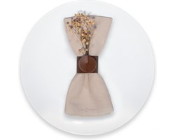 12x servetring - gerecycleerd leder - diameter 4cm - cognac