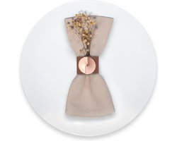 12x servetring - gerecycleerd leder - diameter 4cm - Copper