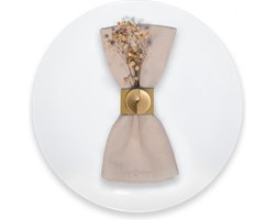 12x servetring - gerecycleerd leder - diameter 4cm - Goud