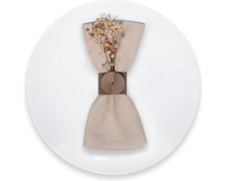 12x servetring - gerecycleerd leder - diameter 4cm - tobacco