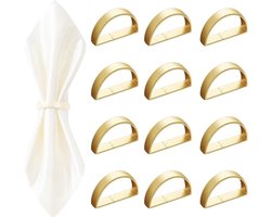 12x servetringen gouden halve maantjes - Servet ringen tafeldecoratie - 12 stuks