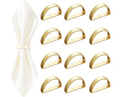 12x servetringen gouden halve maantjes - Servet ringen tafeldecoratie - 12 stuks