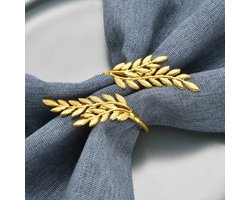 12x servetringen - Servetring goud - Servetringen goud - Servet ringen met fijne blaadjes - 12 stuks