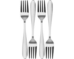 12x Vorken tafelbestek RVS 19,5 cm - Keukenbenodigdheden - Tafel dekken - Bestek - Tafelvorken/dinervorken - Vorken