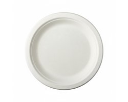12x Witte suikerriet lunchbordjes 23 cm biologisch afbreekbaar - Ronde wegwerp bordjes - Pure tableware - Duurzame materialen - Milieuvriendelijke wegwerpservies borden - Ecologisch verantwoord