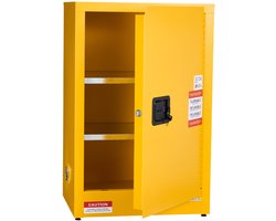 13 gallon brandbare opslagkast, 23,2 x 18,1 x 35,4 inch, verstelbare plank, koudgewalste gegalvaniseerde stalen constructie, geschikt voor industriële, commerciële en huishoudelijke toepassingen, geel