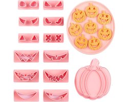 13 stuks Halloween koekjesvormpjes, Pompoen koekjesvormpjesset, Pompoen gezicht koekjesvormpjes, gereedschap, Koekjesstempels, Plastic mal, Koekjes, Gebak, Fondant mallen - Taartdecoraties, Koekjesvormpjes voor bakbenodigdheden