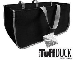 13 TuffDuck Houttas L Zwart met grijze bies - canvas - zwart - grijs H28/B60/D28cm