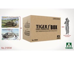 1:35 Takom 2195W TIGER I - Editie II - BIG BOX - 2-Tiger Tanks met 1/16 Michael Wittmann Figuur Plastic Modelbouwpakket