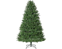 137 cm Voorgelichte slanke kunstkerstboom met meerkleurige / tweekleurige LED-verlichting, 9 lichtstanden en scharnierende PE/PVC-delen, inklapbare standaard, voetschakelaar voor binnenshuis kerstdecoratie