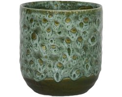 13cm Dia Hedendaagse Geglazuurde Plantenpot met Getextureerd Crackle Design Indoor Planter Bloempot voor Cactussen Vetplanten en Kleine Kamerplanten Smaragd