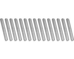 1/4"-20 UNC Integrale schroefdraadstang van roestvrij staal 304, 15 stuks lang 6,1 cm lange schroefdraad rechtse schroefdraad alle pennen schroefdraadstang voor ankerbouten, U-bouten