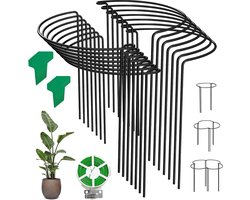 14 stuks plantensteunen voor de tuin, metalen halfronde tuinplantenhouder, bloemensteun, plantensteun voor potplanten, tomaten, groenten, rozen, pioenroos (40 cm hoog x 25 cm breed)