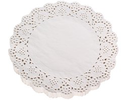 140 stuks taartbodem 11cm rond, decoratief wegwerp tafelset van kantpapier voor taarten, desserts, voedseldecoratie bruiloft, verjaardag, wit