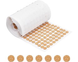1400 Stuks 10x1.5mm Zelfklevende Kurk Circles, Platte Ronde Kurkmat voor Meubels, Tafelgerei en Krassen