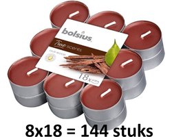 144 stuks Bolsius oud hout - oud wood geurtheelichtjes (4 uur) True Scents